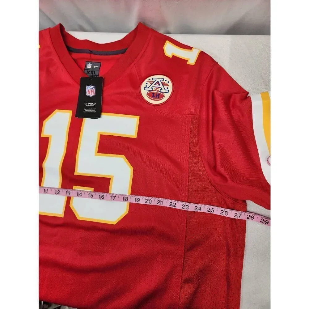 Nike NFL Kansas City Chiefs #15 Patrick Mahomes Red Game Jersey Mens 2XL Patch